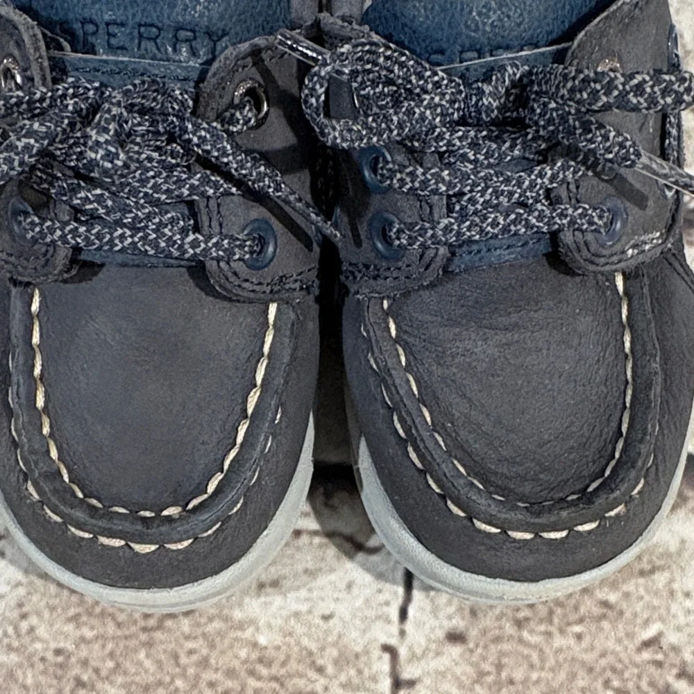 Sperry Toddler Blue Leather Top Sider Boat Shoes
